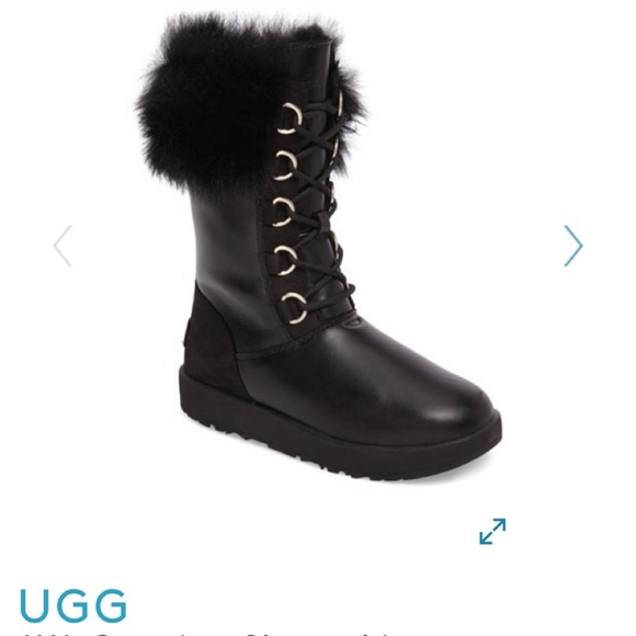 Ugg leather waterproof boots with fur - Picture 4 of 5